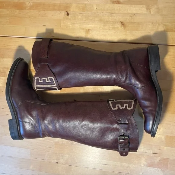 Love Moschino Love brown leather high boots - Picture 6 of 15